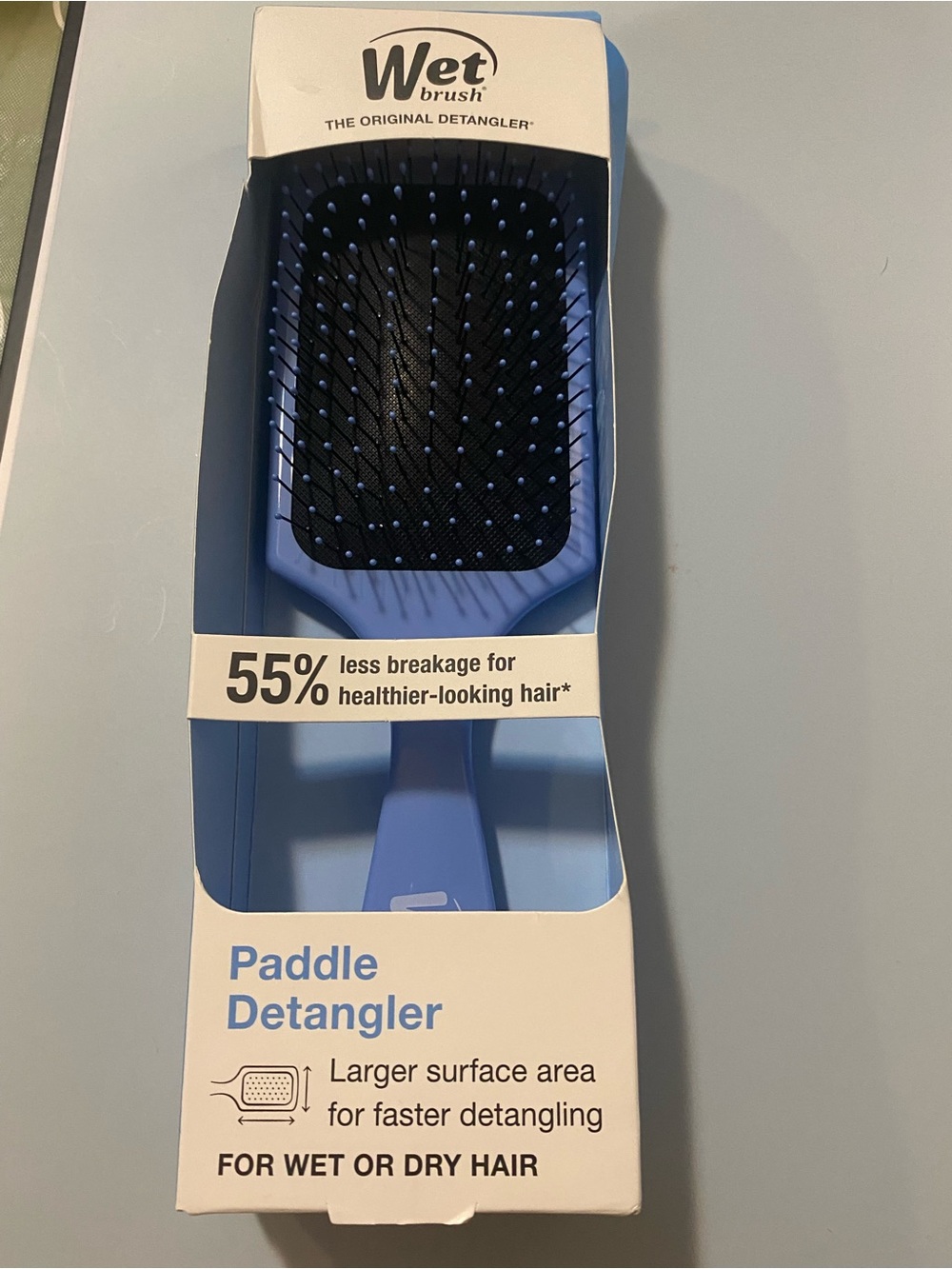 Wet Brush Paddle Detangler Hair Brush – Blue